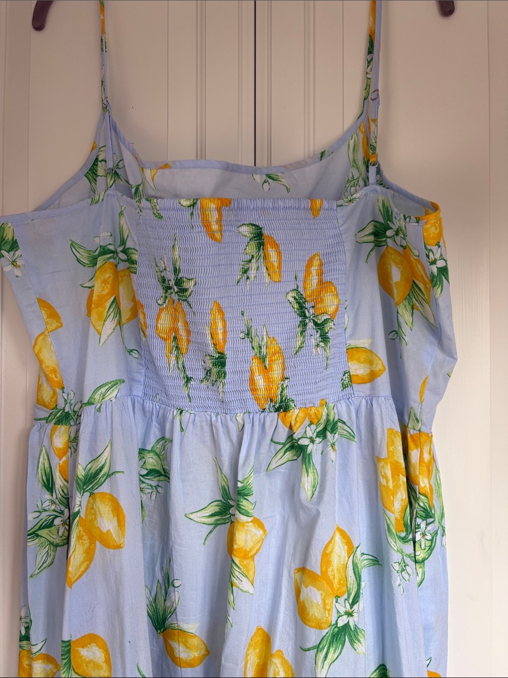 GAP Light Blue Lemon-Print Maxi Dress with Spaghetti Straps - Picture 5 of 8